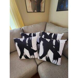 4 16 x 16 Black and White Accent Pillows